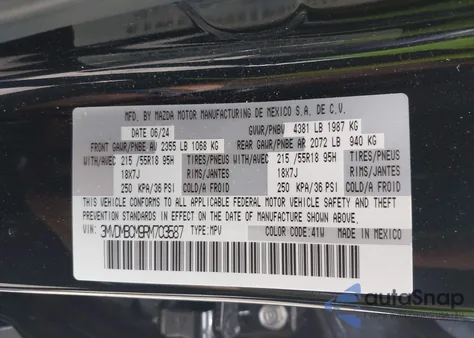 2024 Mazda Cx-30 2.5 S Preferred Package из США, поврежденный, VIN 3MVDMBCM9RM703587